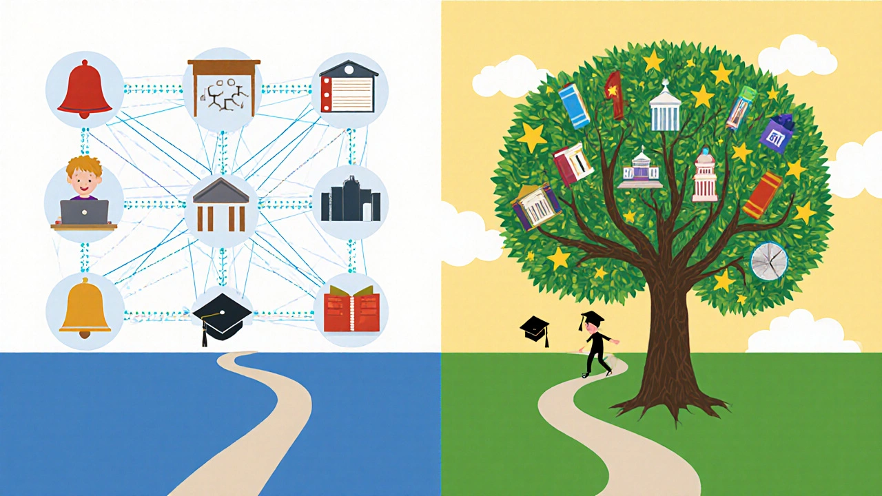 Два пути обучения: структурированный онлайн-класс и свободное домашнее обучение.