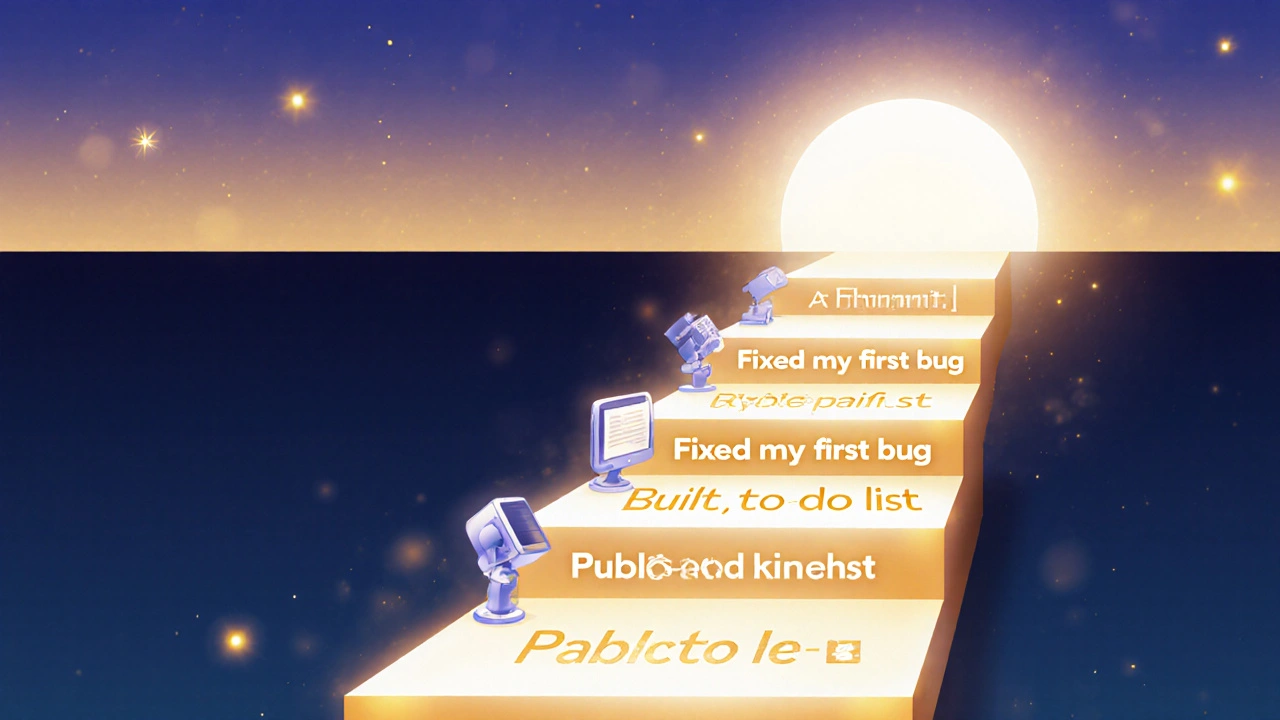 Путь из маленьких шагов, каждый из которых — достижение в изучении программирования, ведущий к светлому горизонту.