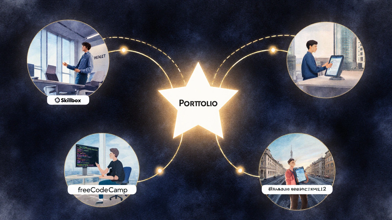 Ветвящийся путь обучения в IT: разные платформы ведут к разным карьерным путям.