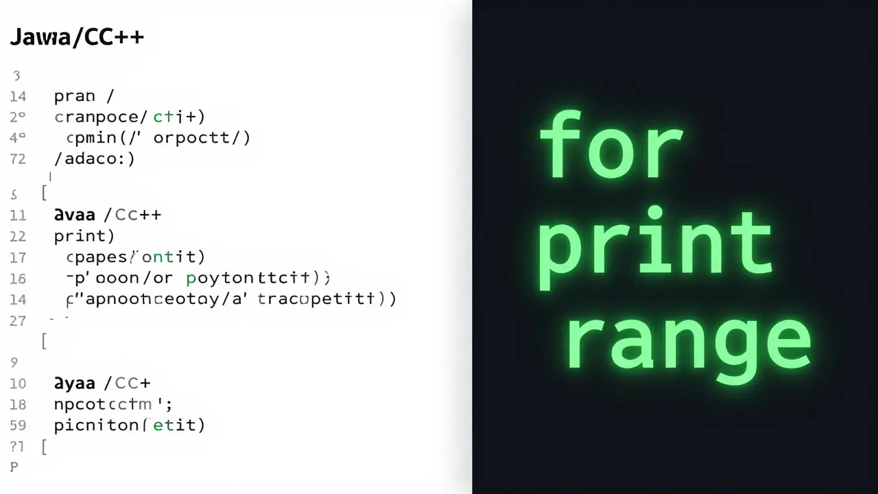 Сравнение сложного кода Java и простого кода Python на одном экране