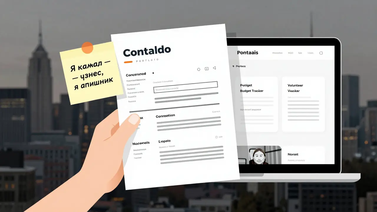 Резюме без диплома рядом с портфолио сайта, заметка 'Я сделал — значит, я айтишник'