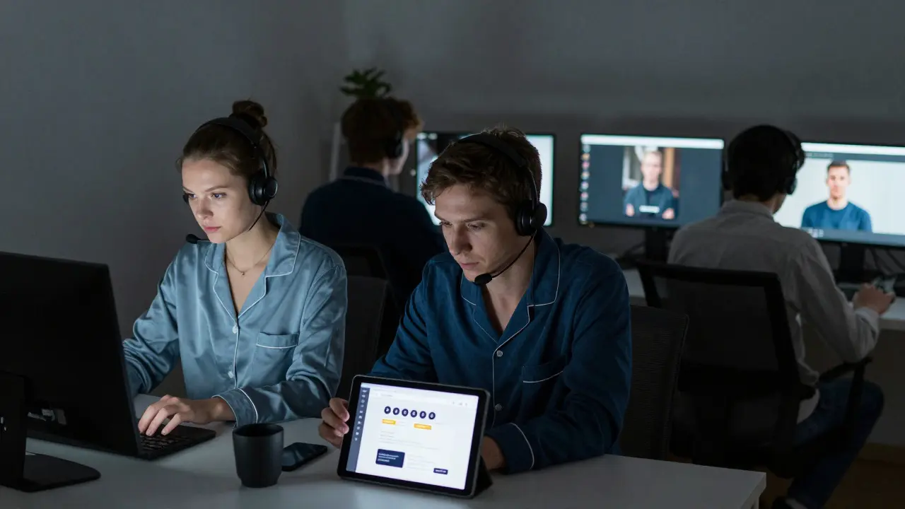 Люди работают удаленно: отвечают на сообщения, тестируют сайты и модерируют группы.