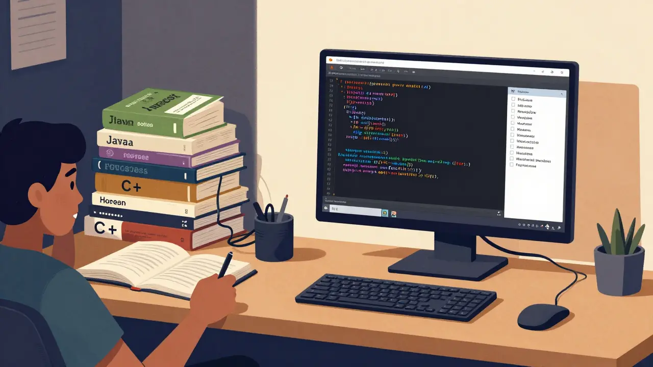 Сравнение сложных языков программирования и простого Python: хаос слева, ясность справа