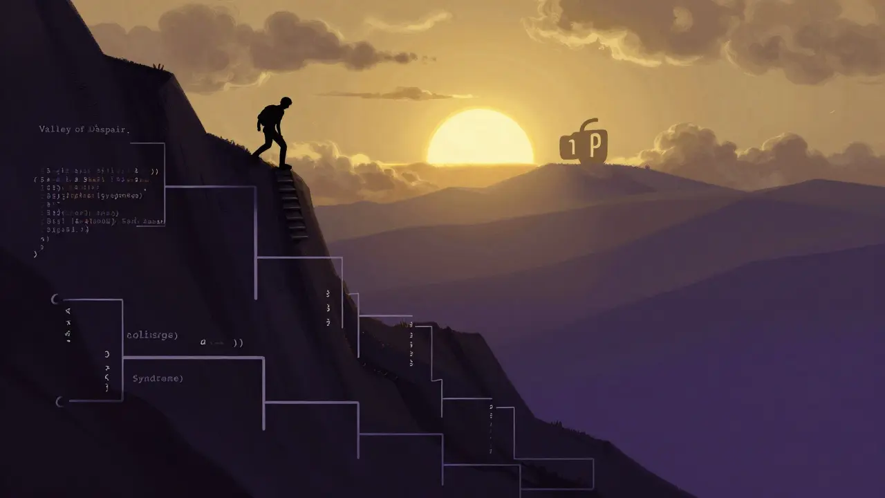 Символическое изображение преодоления трудностей в обучении программированию и достижения успеха